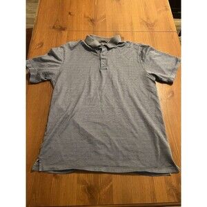 J. Hilburn Mens Polo Shirt‎ LT Gray Textured Knit Cotton Blend Large-Tall